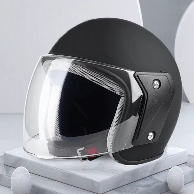 Auto si Moto - Moto - Echipamente protectie moto - Casti moto - Casca moto/scuter unisex, cu vizor, marime universala 56-62cm, FIXATO, neagra - Infinity.ro