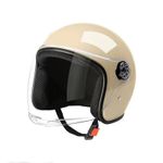 Auto si Moto - Moto - Echipamente protectie moto - Casti moto - Casca moto/scuter unisex, cu vizor, marime universala 56-62cm, crem, FIXATO - Infinity.ro