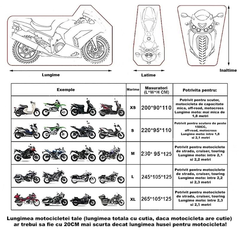 Auto si Moto - Moto - Accesorii moto si consumabile - Husa Protectie Moto / Scuter marimea L, impermeabila, rezistenta la praf, negru, FIXATO - Infinity.ro