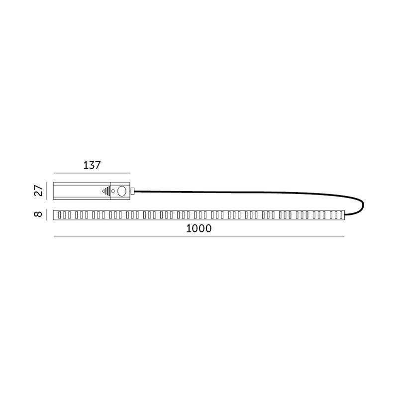 Casa si Gradina - Corpuri si surse de iluminat - Benzi LED - Kit Banda LED cu baterii, Lumina Calda (3000K), 1m, Interior+Exterior, Controller - Infinity.ro