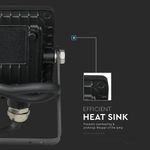 Casa si Gradina - Corpuri si surse de iluminat - Iluminat comercial si industrial - Proiectoare si lampi de lucru - Proiector LED 10W, 800lm, IP65, lumina rece(6400 K), negru, IK05, V-TAC - Infinity.ro