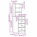 Casa si Gradina - Mobilier - Comode si corpuri - Comode - Bufet cu sertar sonoma gri 40 x 41 x 135 cm Lemn compozit - Infinity.ro