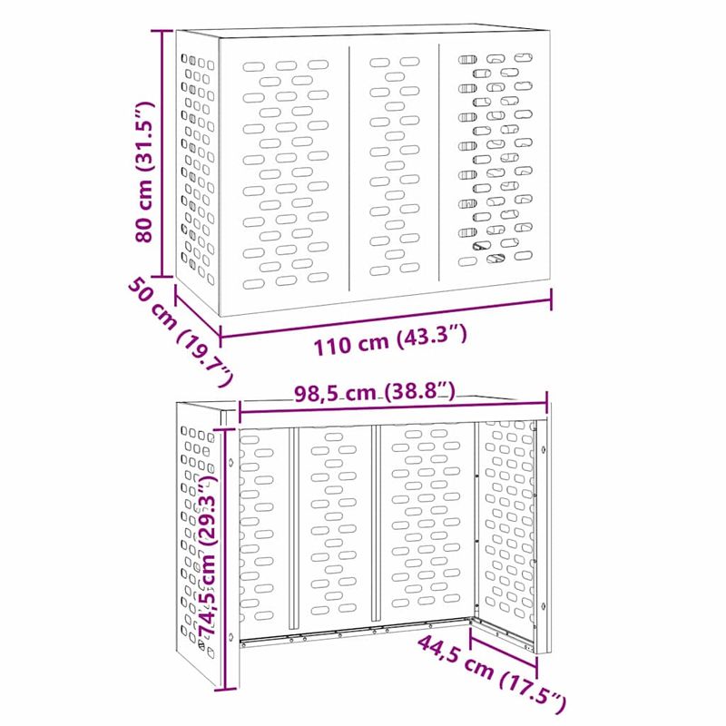 Casa si Gradina - Termice - Calorifere si accesorii - Accesorii calorifere - Husa pentru aer conditionat Alb 110 x 50 x 80 cm Otel - Infinity.ro