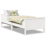 Casa si Gradina - Mobilier - Paturi si accesorii - Paturi - Cadru de pat extensibil pentru copii Alb 80 x 130 / 165 / 200 cm - Infinity.ro