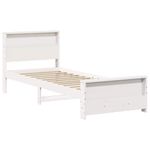 Casa si Gradina - Mobilier - Paturi si accesorii - Paturi - Cadru de pat cu headboard Alb 100 x 200 cm Lemn masiv de pin - Infinity.ro