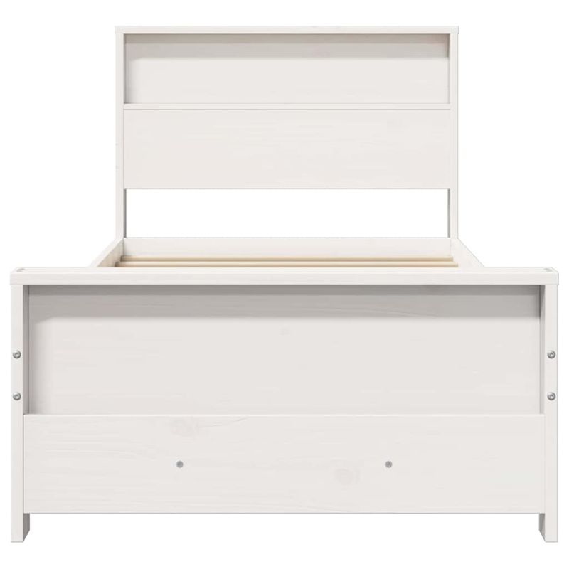 Casa si Gradina - Mobilier - Paturi si accesorii - Paturi - Cadru de pat cu headboard Alb 100 x 200 cm Lemn masiv de pin - Infinity.ro