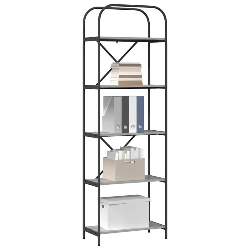 Casa si Gradina - Mobilier - Biblioteci si rafturi - Biblioteci - Raft pentru carti sonoma gri 60 x 30 x 183 cm Lemn compozit - Infinity.ro