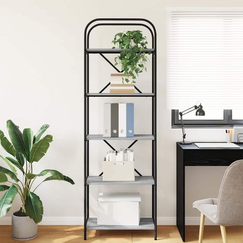 Casa si Gradina - Mobilier - Biblioteci si rafturi - Biblioteci - Raft pentru carti sonoma gri 60 x 30 x 183 cm Lemn compozit - Infinity.ro