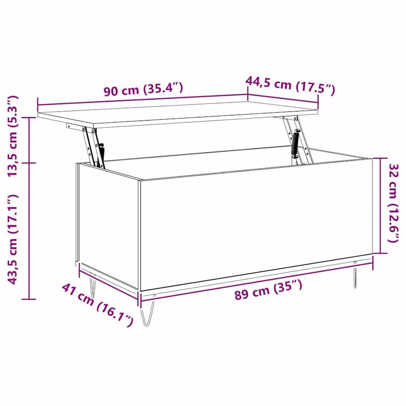 Casa si Gradina - Mobilier - Mese si birouri - Masute de cafea - Masa de cafea Lemn vechi 90 x 44.5 x 45 cm Lemn compozit - Infinity.ro