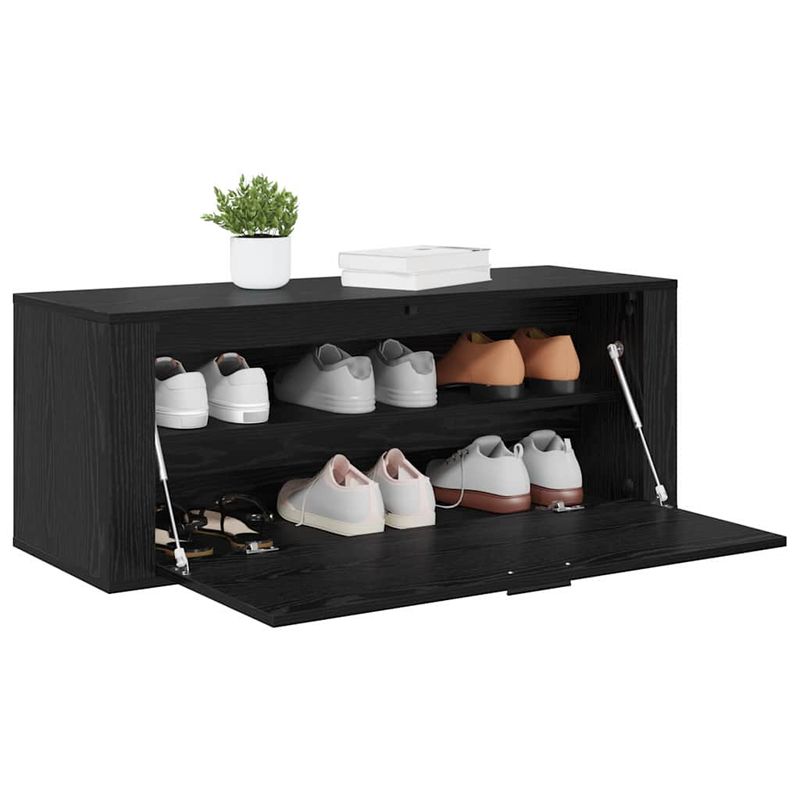 Casa si Gradina - Mobilier - Organizare si depozitare - Organizator incaltaminte - Dulap pentru pantofi cu raft Stejar negru 100 x 35 x 38 cm - Infinity.ro