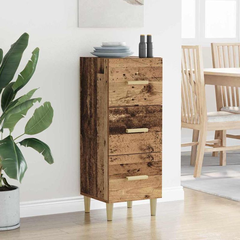 Casa si Gradina - Mobilier - Comode si corpuri - Comode - Bufet cu sertar Lemn vechi 34.5 x 34 x 90 cm Lemn compozit - Infinity.ro