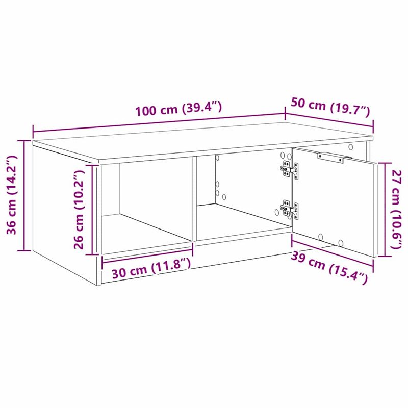 Casa si Gradina - Mobilier - Mese si birouri - Masute de cafea - Masa de cafea Stejar negru 100 x 50 x 36 cm Lemn compozit - Infinity.ro