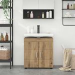 Casa si Gradina - Mobilier - Mobilier baie - Comode baie - Cabinet pentru chiuveta de baie cu depozitare stejar artizanal - Infinity.ro