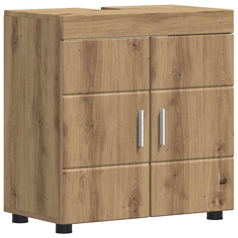 Casa si Gradina - Mobilier - Mobilier baie - Comode baie - Cabinet pentru chiuveta de baie cu depozitare stejar artizanal - Infinity.ro
