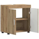 Casa si Gradina - Mobilier - Mobilier baie - Comode baie - Cabinet pentru chiuveta de baie cu depozitare stejar artizanal - Infinity.ro