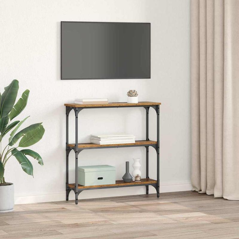 Casa si Gradina - Mobilier - Comode si corpuri - Console - Masa de consola cu raft Lemn vechi 75 x 22.5 x 75 cm - Infinity.ro
