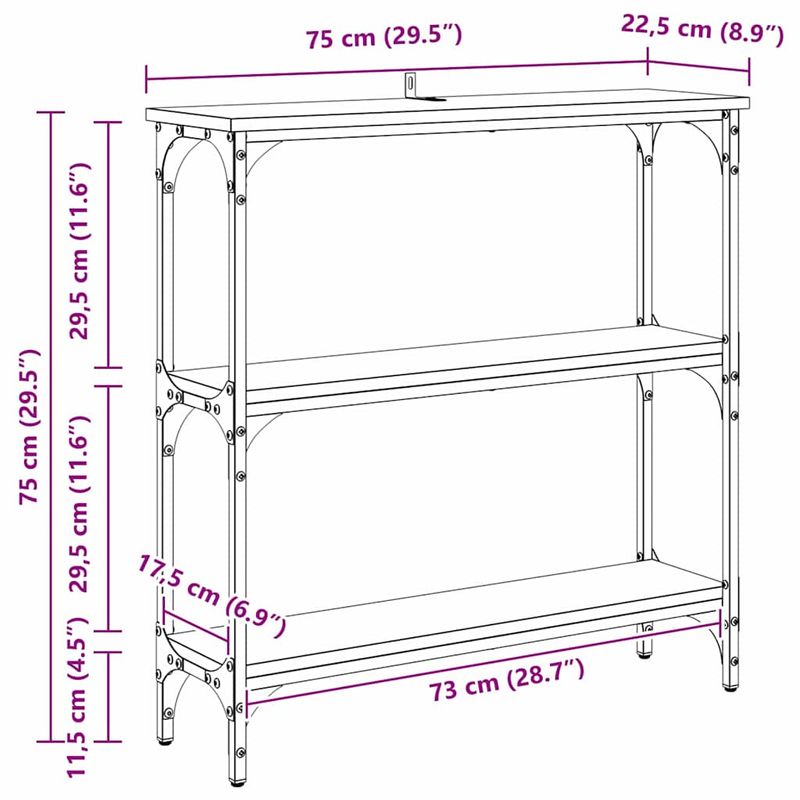 Casa si Gradina - Mobilier - Comode si corpuri - Console - Masa de consola cu raft Lemn vechi 75 x 22.5 x 75 cm - Infinity.ro