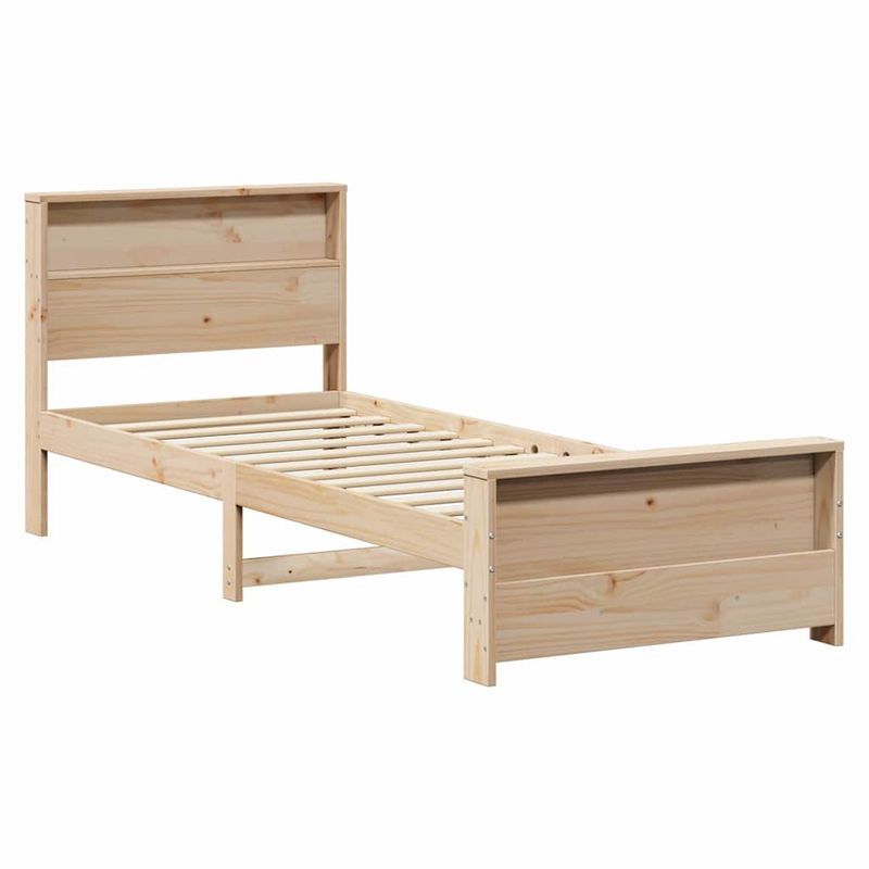 Casa si Gradina - Mobilier - Paturi si accesorii - Paturi - Cadru de pat cu headboard Maro 75 x 190 cm Lemn masiv de pin - Infinity.ro