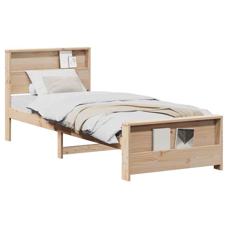 Casa si Gradina - Mobilier - Paturi si accesorii - Paturi - Cadru de pat cu headboard Maro 75 x 190 cm Lemn masiv de pin - Infinity.ro
