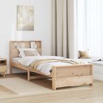 Casa si Gradina - Mobilier - Paturi si accesorii - Paturi - Cadru de pat cu headboard Maro 75 x 190 cm Lemn masiv de pin - Infinity.ro