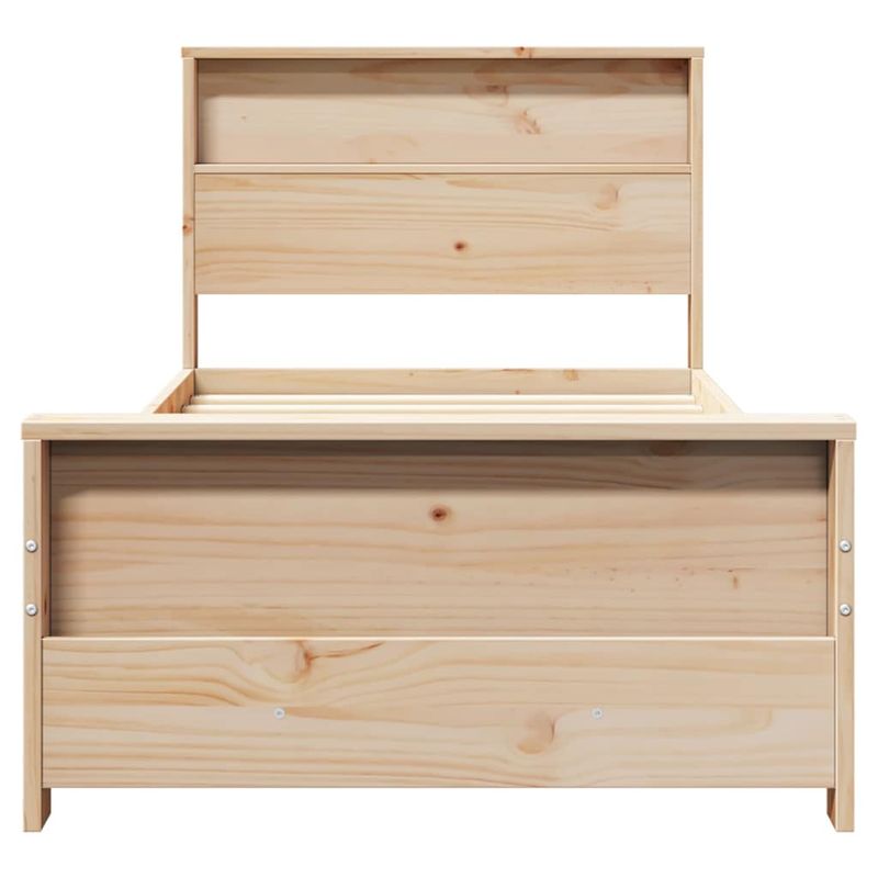 Casa si Gradina - Mobilier - Paturi si accesorii - Paturi - Cadru de pat cu headboard Maro 75 x 190 cm Lemn masiv de pin - Infinity.ro