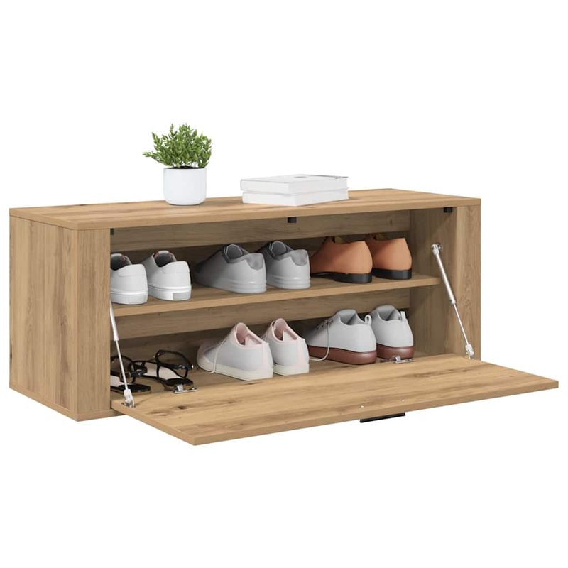 Casa si Gradina - Mobilier - Organizare si depozitare - Organizator incaltaminte - Dulap pentru pantofi cu raft stejar artizanal 100 x 35 x 38 cm - Infinity.ro