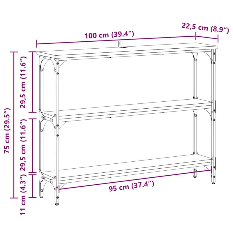 Casa si Gradina - Mobilier - Comode si corpuri - Console - Masa de consola Stejar negru 100 x 22.5 x 75 cm Lemn compozit - Infinity.ro