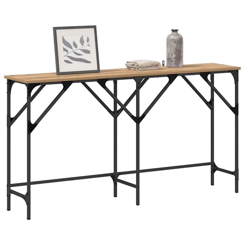 Casa si Gradina - Mobilier - Comode si corpuri - Console - Masa de consola stejar artizanal 140 x 29 x 75 cm Lemn compozit - Infinity.ro