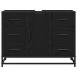 Casa si Gradina - Mobilier - Mobilier baie - Comode baie - Dulap pentru Chiuveta de Baie Stejar negru 80 x 33 x 60 cm - Infinity.ro