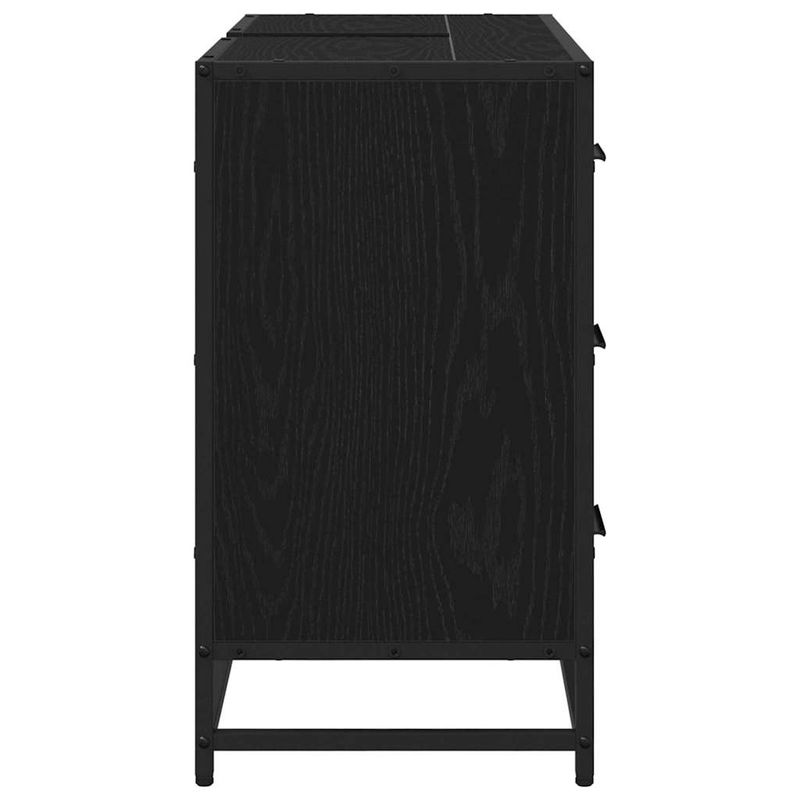 Casa si Gradina - Mobilier - Mobilier baie - Comode baie - Dulap pentru Chiuveta de Baie Stejar negru 80 x 33 x 60 cm - Infinity.ro