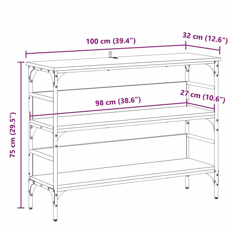 Casa si Gradina - Mobilier - Comode si corpuri - Console - Masa de consola Stejar negru 100 x 32 x 75 cm Lemn compozit - Infinity.ro