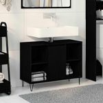 Casa si Gradina - Mobilier - Mobilier baie - Corpuri baie - Dulap de Baie cu usa Stejar negru 80 x 33 x 60 cm Lemn compozit - Infinity.ro