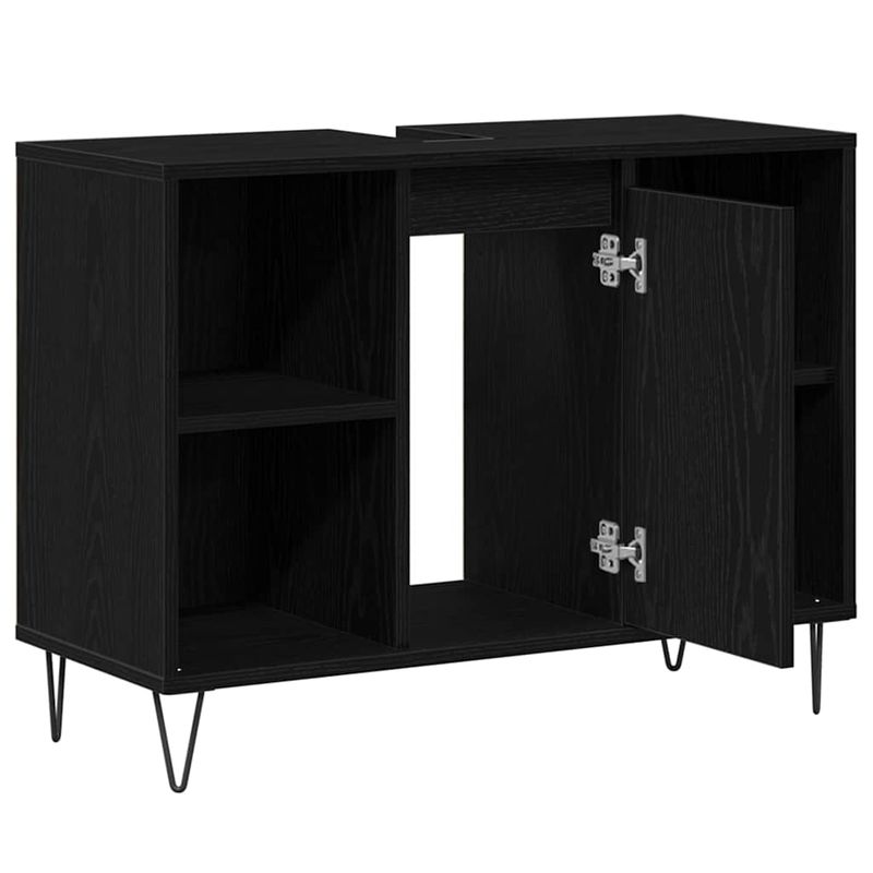 Casa si Gradina - Mobilier - Mobilier baie - Corpuri baie - Dulap de Baie cu usa Stejar negru 80 x 33 x 60 cm Lemn compozit - Infinity.ro