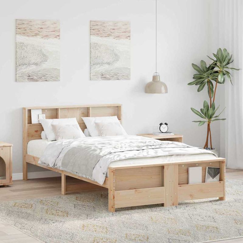 Casa si Gradina - Mobilier - Paturi si accesorii - Paturi - Cadru de pat cu headboard Maro 120 x 200 cm Lemn masiv de pin - Infinity.ro