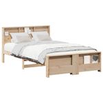 Casa si Gradina - Mobilier - Paturi si accesorii - Paturi - Cadru de pat cu headboard Maro 120 x 200 cm Lemn masiv de pin - Infinity.ro
