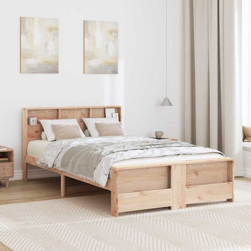 Casa si Gradina - Mobilier - Paturi si accesorii - Paturi - Cadru de pat cu headboard Maro 120 x 200 cm Lemn masiv de pin - Infinity.ro