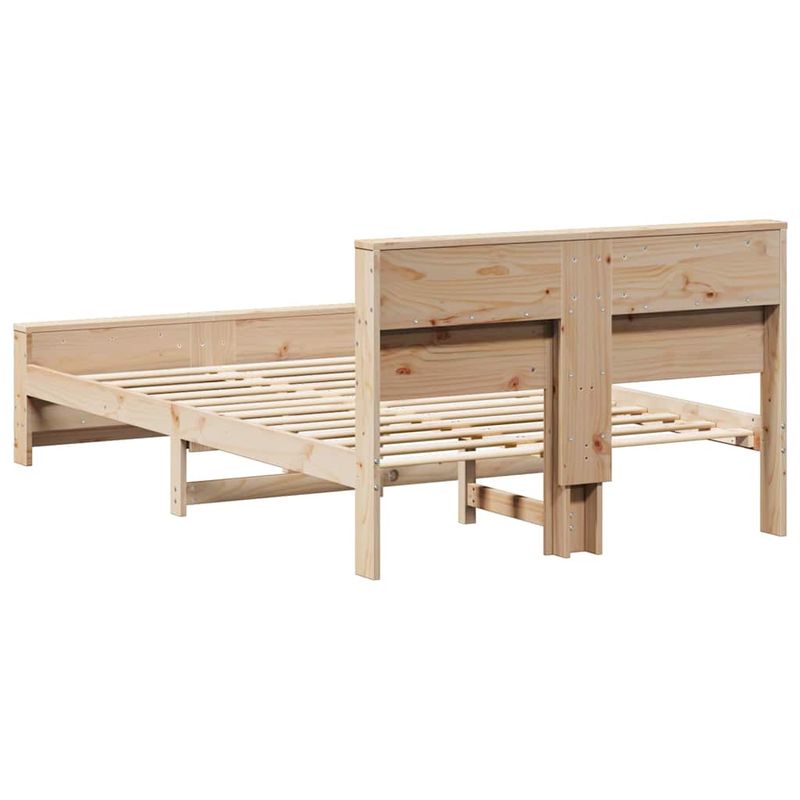 Casa si Gradina - Mobilier - Paturi si accesorii - Paturi - Cadru de pat cu headboard Maro 120 x 200 cm Lemn masiv de pin - Infinity.ro
