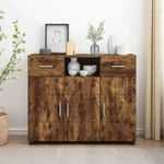 Casa si Gradina - Mobilier - Comode si corpuri - Comode - Bufet cu sertar Stejar afumat 88.5 x 30.5 x 73 cm Lemn compozit - Infinity.ro
