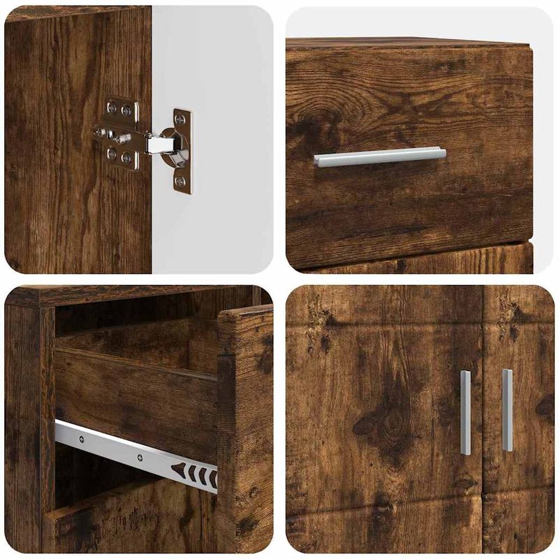 Casa si Gradina - Mobilier - Seturi de mobilier - Seturi living - Bufet cu sertar Stejar afumat 88.5 x 30.5 x 73 cm Lemn compozit - Infinity.ro