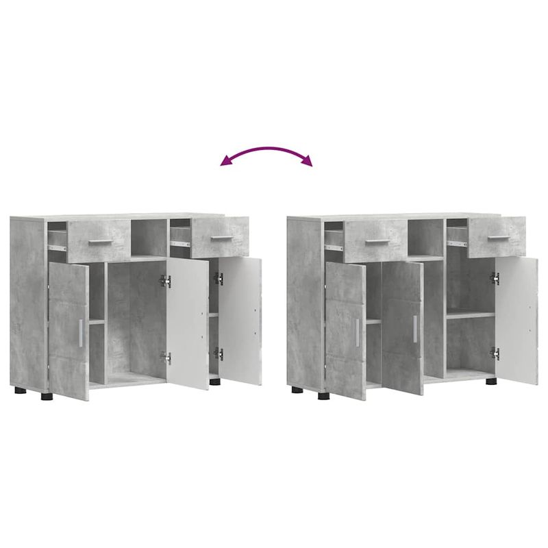 Casa si Gradina - Mobilier - Seturi de mobilier - Seturi living - Bufet cu sertar Gri beton 88.5 x 30.5 x 73 cm Lemn compozit - Infinity.ro