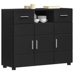 Casa si Gradina - Mobilier - Seturi de mobilier - Seturi living - Bufet cu sertar cu usa Negru 88.5 x 30.5 x 73 cm Lemn compozit - Infinity.ro