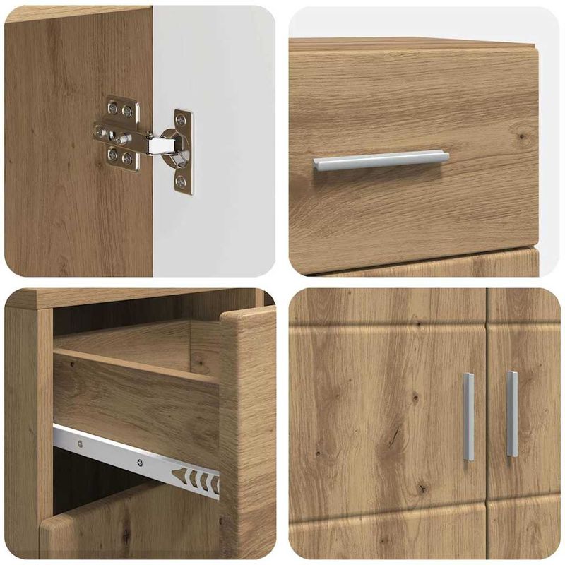 Casa si Gradina - Mobilier - Seturi de mobilier - Seturi living - Bufet cu usa stejar artizanal 88.5 x 30.5 x 73 cm Lemn compozit - Infinity.ro