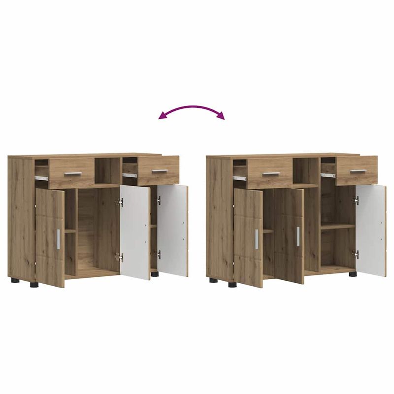 Casa si Gradina - Mobilier - Seturi de mobilier - Seturi living - Bufet cu usa stejar artizanal 88.5 x 30.5 x 73 cm Lemn compozit - Infinity.ro