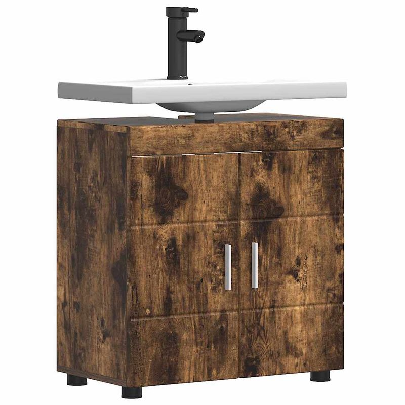 Casa si Gradina - Mobilier - Mobilier baie - Corpuri baie - Cabinet pentru chiuveta de baie Stejar afumat 60 x 34 x 63 cm - Infinity.ro