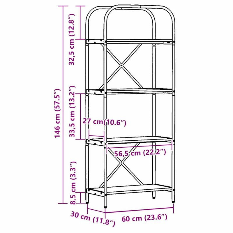Casa si Gradina - Mobilier - Biblioteci si rafturi - Biblioteci - Raft pentru carti Lemn vechi 60 x 30 x 146 cm Lemn compozit - Infinity.ro