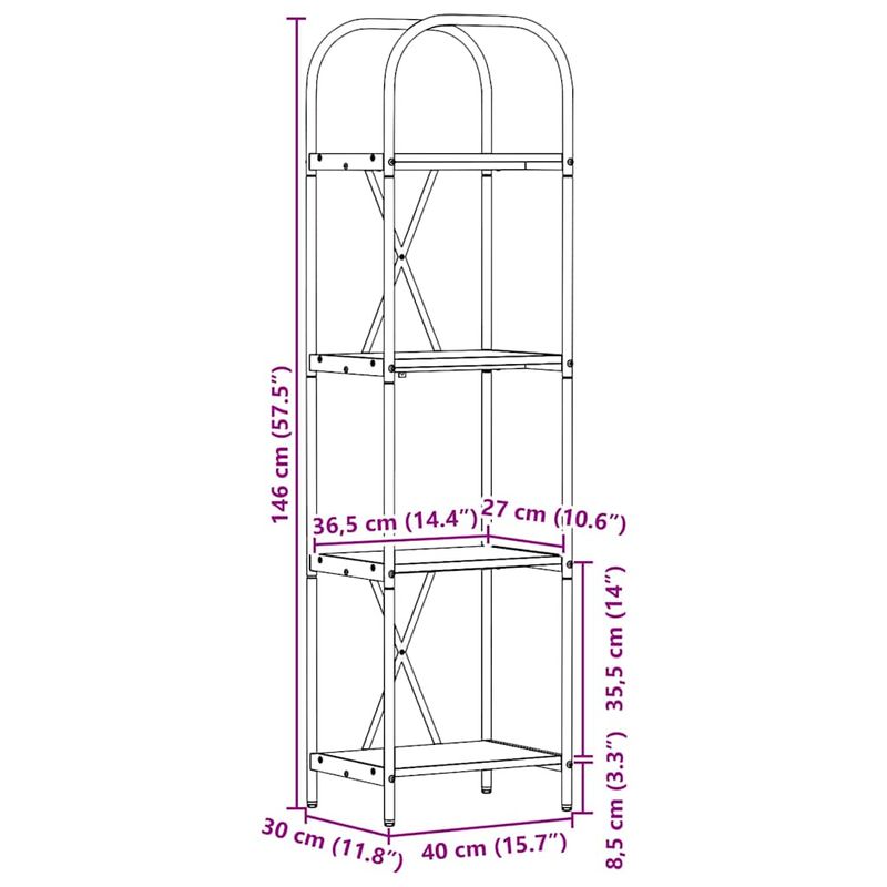 Casa si Gradina - Mobilier - Biblioteci si rafturi - Biblioteci - Raft pentru carti Stejar sonoma 40 x 30 x 146 cm Lemn compozit - Infinity.ro