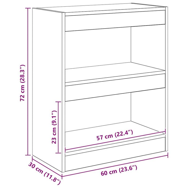 Casa si Gradina - Mobilier - Biblioteci si rafturi - Biblioteci - Dulap pentru carti stejar artizanal 60 x 30 x 72 cm - Infinity.ro