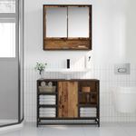 Casa si Gradina - Mobilier - Mobilier baie - Corpuri baie - Dulap cu oglinda pentru baie cu raft Lemn vechi 65 x 20 x 60 cm - Infinity.ro
