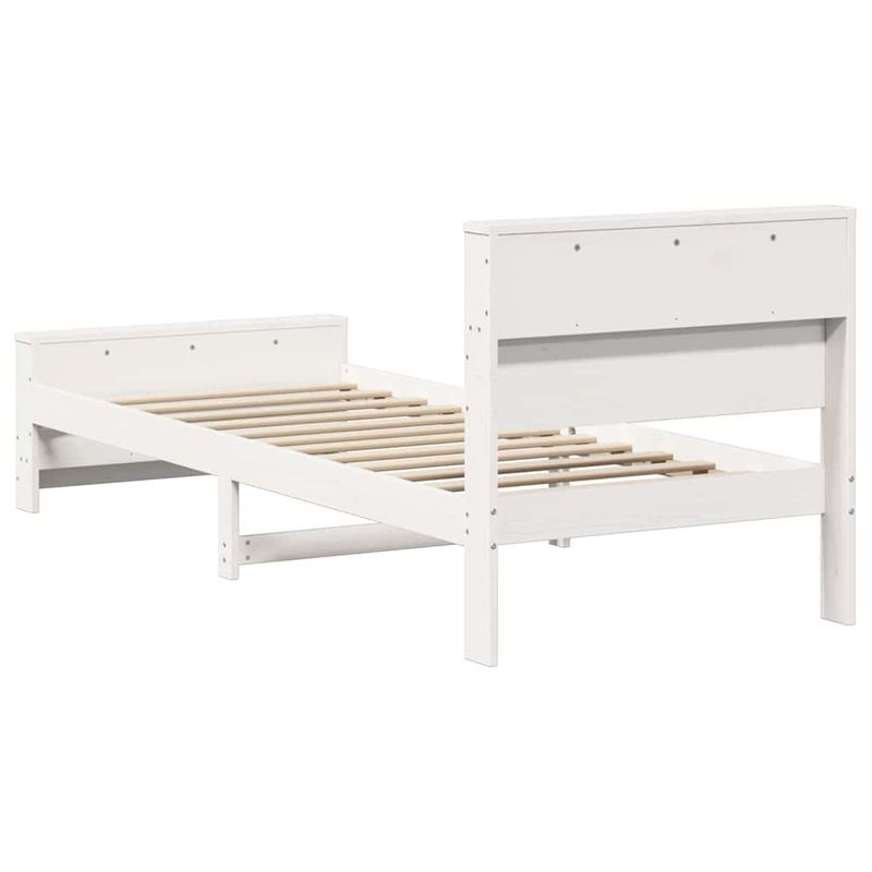 Casa si Gradina - Mobilier - Paturi si accesorii - Paturi - Cadru de pat cu headboard Alb 75 x 190 cm Lemn masiv de pin - Infinity.ro
