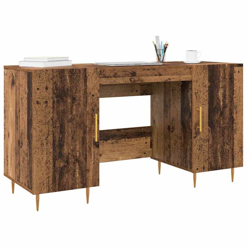 Casa si Gradina - Mobilier - Mese si birouri - Birouri - Birou cu raft cu usa Lemn vechi 140 x 50 x 75 cm Lemn compozit - Infinity.ro
